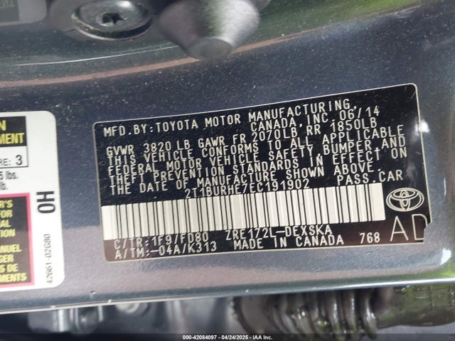 Toyota Corolla S Plus 2014 2T1BURHE7EC191902 Image 9