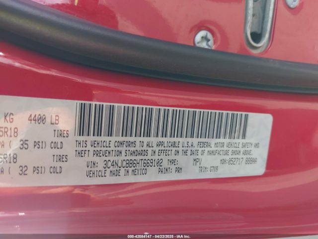 3C4NJCBB6HT669102 Jeep New Compass Latitude Fwd