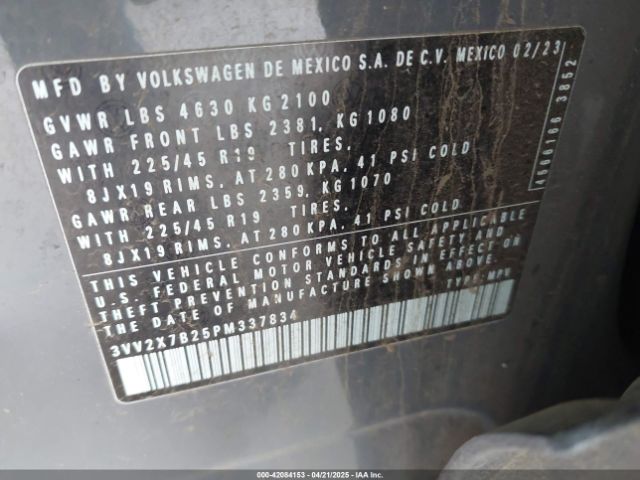 3VV2X7B25PM337834 Volkswagen Taos 1.5t Sel