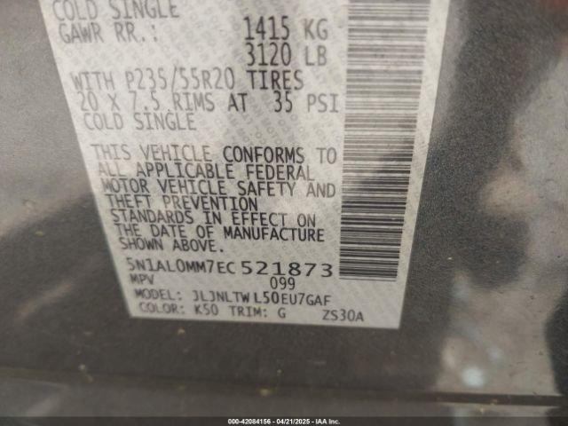 5N1AL0MM7EC521873 Infiniti QX60