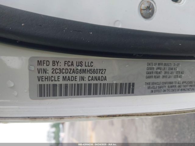 2C3CDZAG8MH560727 Dodge Challenger Sxt