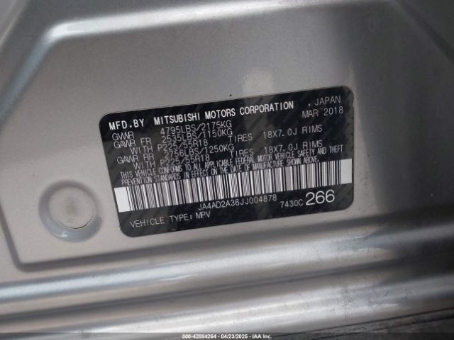 JA4AD2A36JJ004878 Mitsubishi Outlander Es