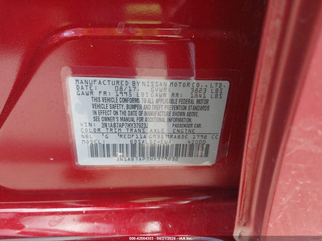 3N1AB7AP7HY379232 Nissan Sentra
