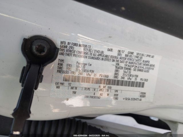 2017 FORD FOCUS 1FADP3K2XHL332010 Photo 8