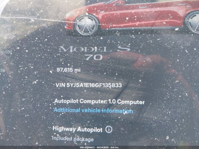 5YJSA1E16GF135833 Tesla Model S 60/70/75/85