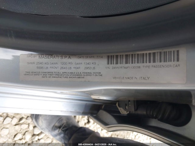 ZAM57RTA9F1130058 Maserati Ghibli S Q4