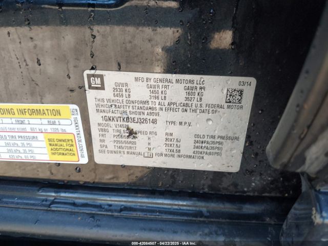 1GKKVTKD3EJ326148 GMC Acadia Denali