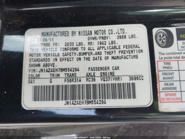 2011 NISSAN 370Z JN1AZ4EH7BM554294 Photo 8