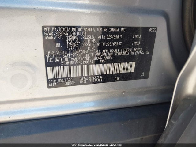 Aukcja sprzedaży 2022 Toyota Rav4 Le, vin: 2T3H1RFV3NC198570, numer aukcji: 42084540