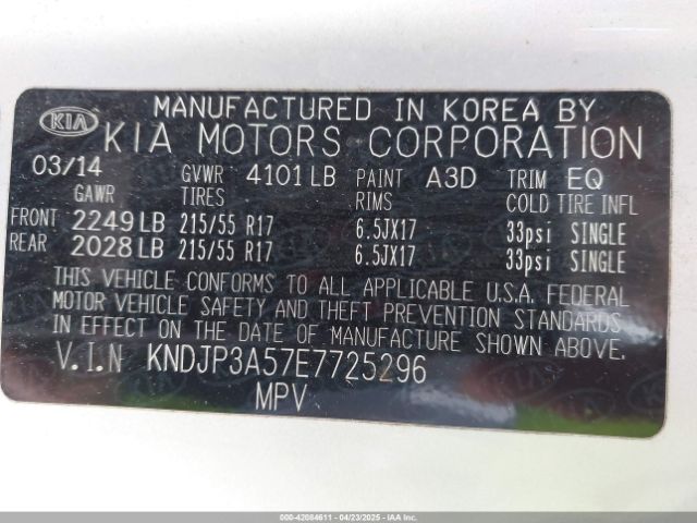 KNDJP3A57E7725296 KIA SOUL +