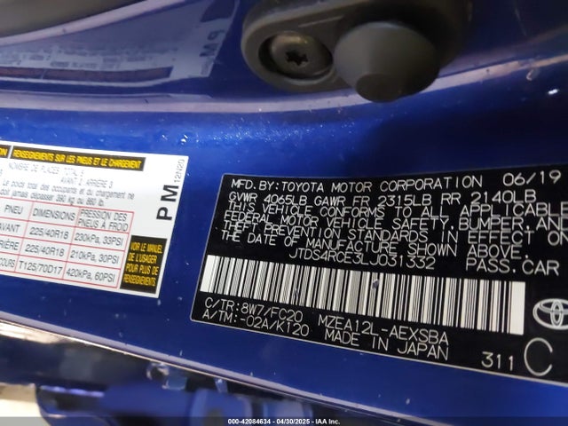 JTDS4RCE3LJ031332 Toyota COROLLA SE