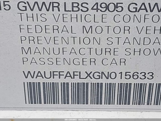 WAUFFAFLXGN015633 Audi A4 2.0t Premium