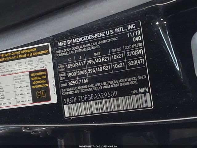 4JGDF7DE3EA329609 Mercedes-Benz Gl 550 4matic