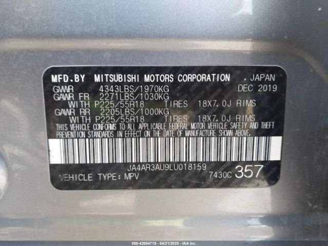 2020 MITSUBISHI OUTLANDER SPORT JA4AR3AU9LU018159 Photo 8