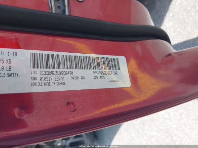 2C3CDXGJ5JH230420 Dodge Charger R/t Scat Pack Rwd