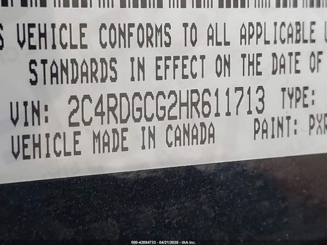 2C4RDGCG2HR611713 Dodge Grand Caravan Sxt
