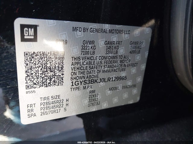 2020 CADILLAC ESCALADE 1GYS3BKJ0LR129965 Photo 8