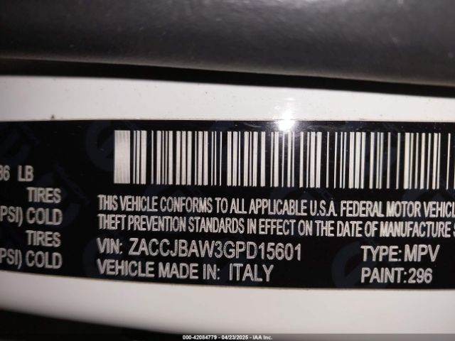 ZACCJBAW3GPD15601 Jeep Renegade Sport