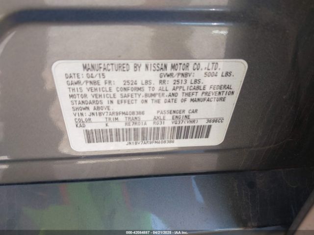 JN1BV7AR9FM408386 Infiniti Q50 Premium