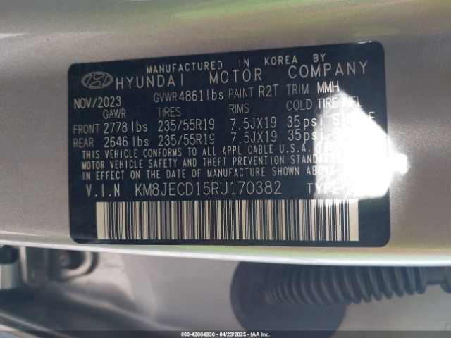 KM8JECD15RU170382 Hyundai Tucson Hybrid Limited