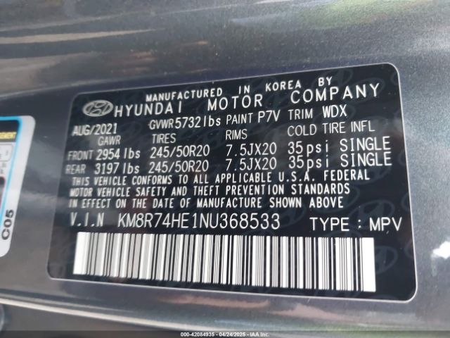 KM8R74HE1NU368533 Hyundai Palisade Calligraphy