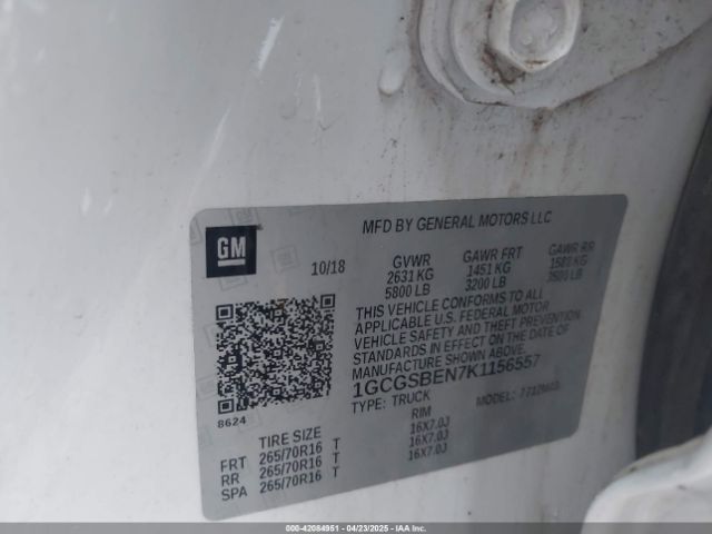 1GCGSBEN7K1156557 Chevrolet Colorado Wt