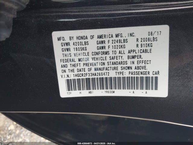 1HGCR2F33HA269472 Honda ACCORD LX