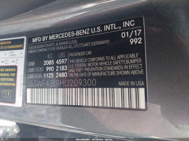 2017 MERCEDES-BENZ C 300 55SWF4JB9HU209300 Photo 8