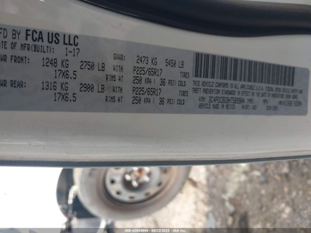 3C4PDCBG9HT589904 Dodge Journey Sxt