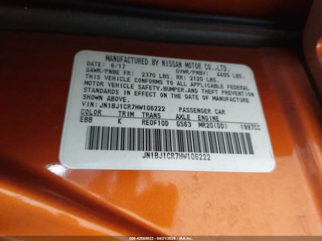 JN1BJ1CR7HW106222 Nissan Rogue Sport Sl