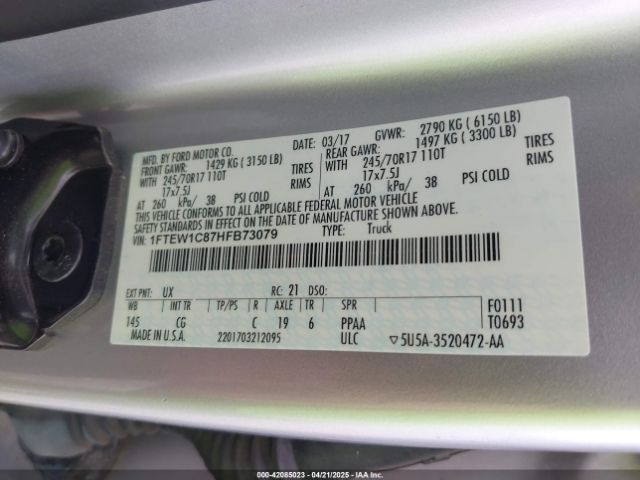 1FTEW1C87HFB73079 Ford F-150 Xl