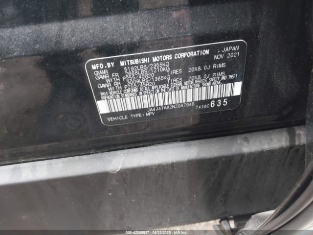 2022 MITSUBISHI OUTLANDER JA4J4TA82NZ047946 Photo 8