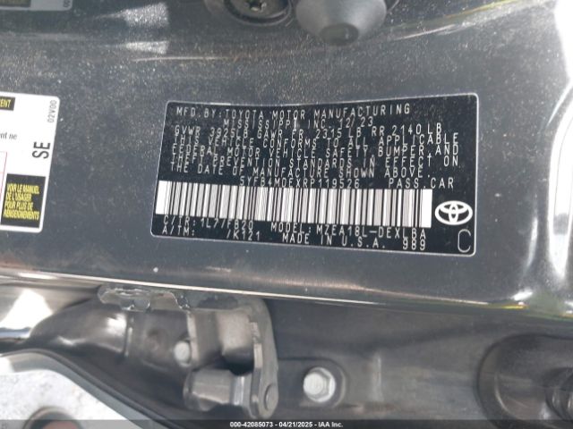 5YFB4MDEXRP119526 Toyota COROLLA LE