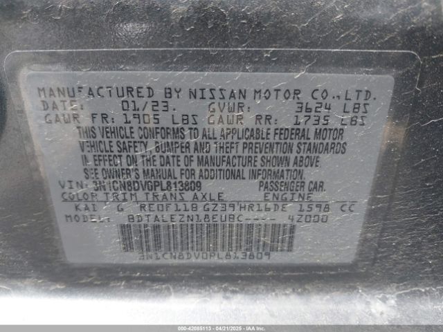3N1CN8DV0PL813809 Nissan Versa 1.6 S Xtronic Cvt
