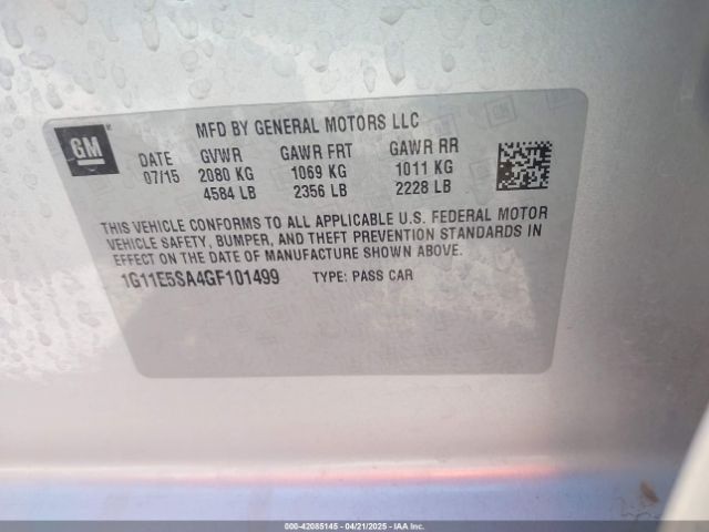 1G11E5SA4GF101499 Chevrolet Malibu Limited Ltz