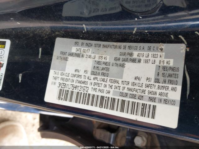 3MZBN1U75HM131972 Mazda Mazda3 4-door Sport