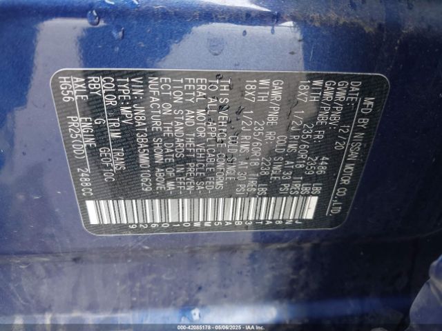 JN8AT3BA5MW010629 Nissan Rogue Sv Fwd