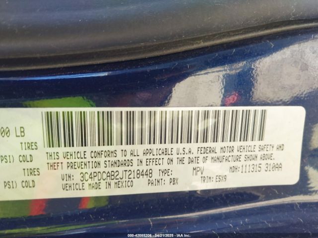 2018 DODGE JOURNEY 3C4PDCAB2JT218448 Photo 8