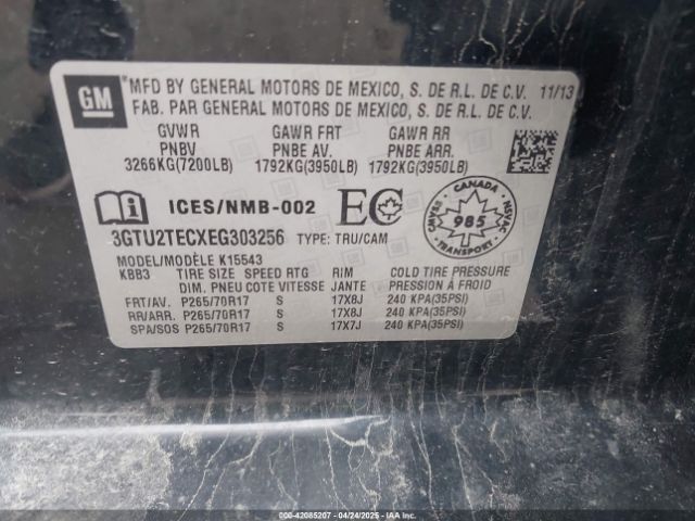3GTU2TECXEG303256 GMC SIERRA 1500