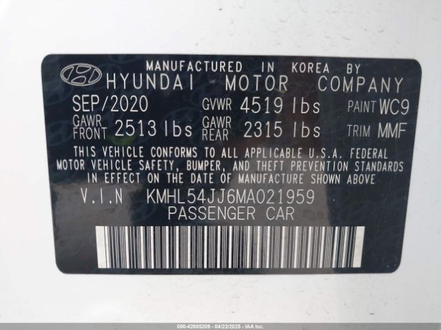 KMHL54JJ6MA021959 Hyundai Sonata Limited