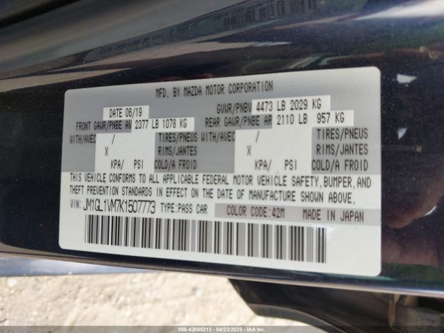 JM1GL1VM7K1507773 Mazda Mazda6 Touring
