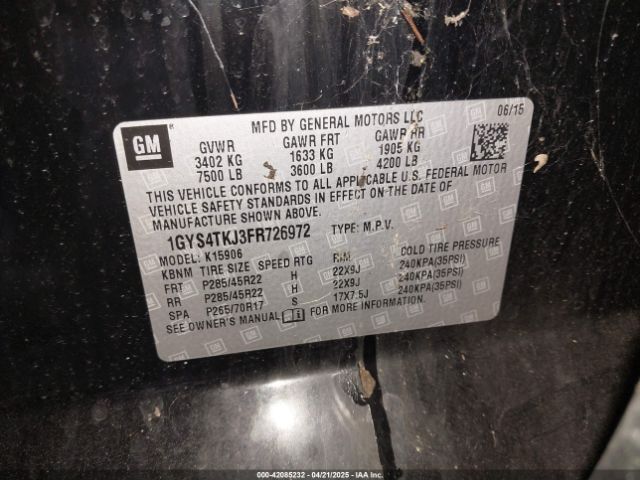 1GYS4TKJ3FR726972 Cadillac Escalade Esv Premium