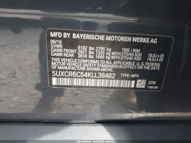 5UXCR6C54KLL38482 BMW X5 Xdrive40i