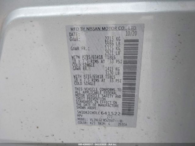 5N1DR2CM0LC641522 Nissan 2020