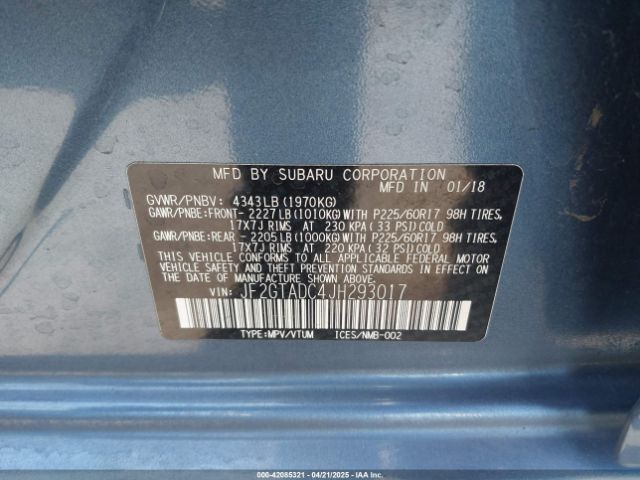 JF2GTADC4JH293017 Subaru Crosstrek 2.0i Premium