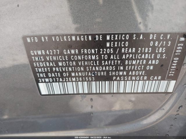 3VWD17AJ2EM361553 Volkswagen Jetta 1.8t Se