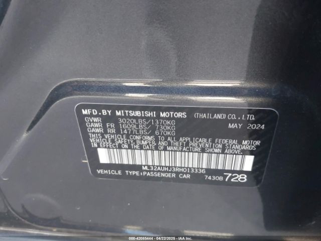 ML32AUHJ3RH013336 Mitsubishi Mirage Es/le