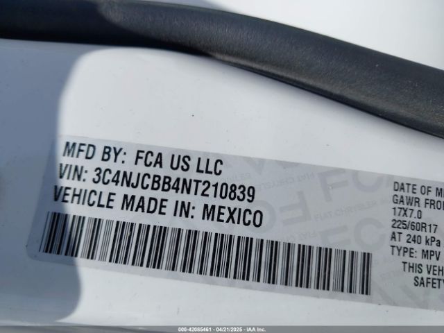 3C4NJCBB4NT210839 Jeep Compass Latitude Fwd