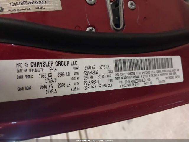 1C4NJRFB2ED884653 Jeep Patriot Latitude