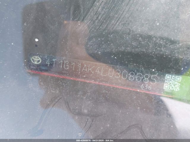 2020 TOYOTA CAMRY 4T1G11AK4LU308685 Photo 8